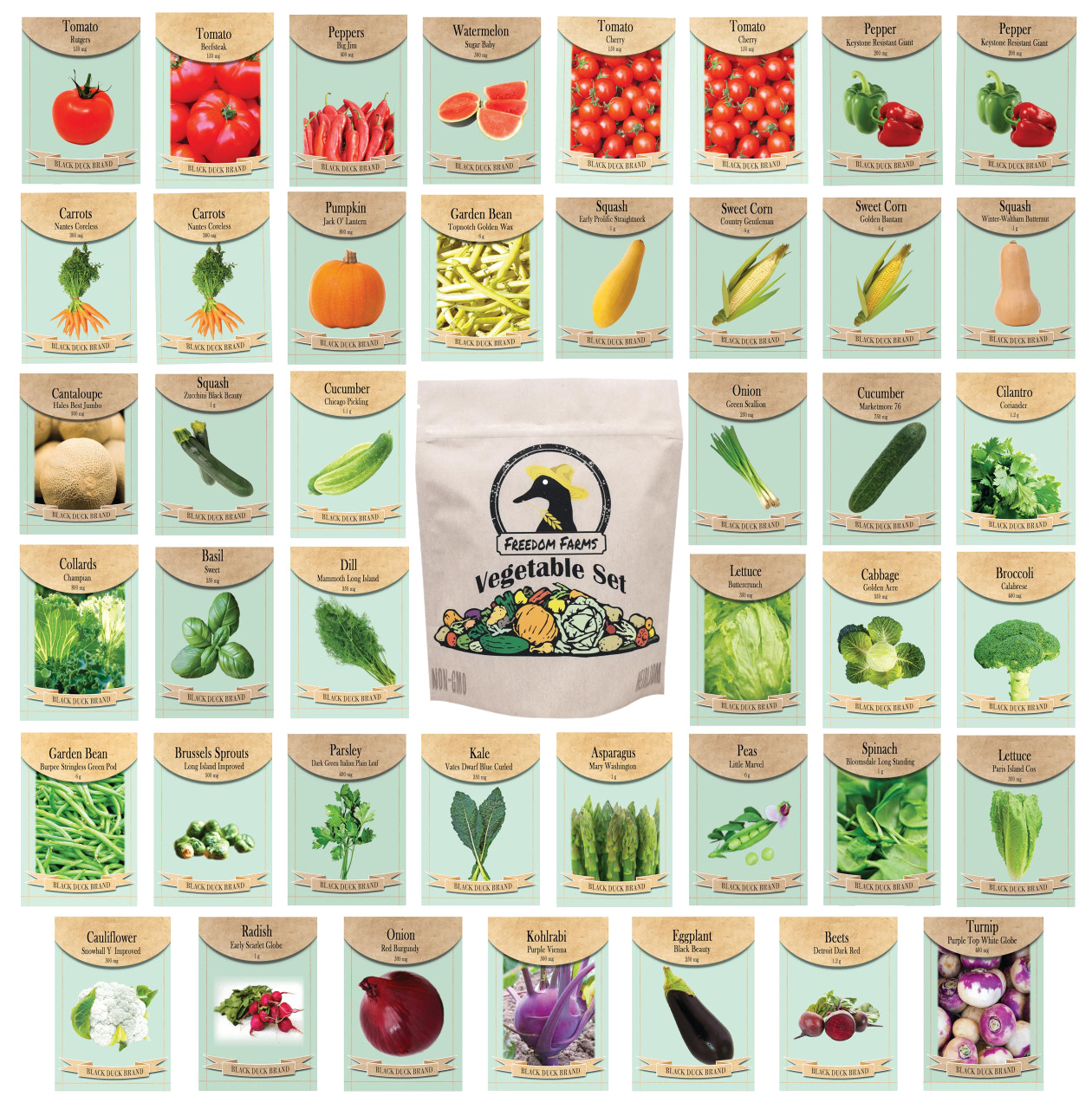 2026 Seeds - Set of 43 Heirloom Vegetable Garden Seeds - Heirloom Vegetable Garden Seeds - 100% Non-GMO!