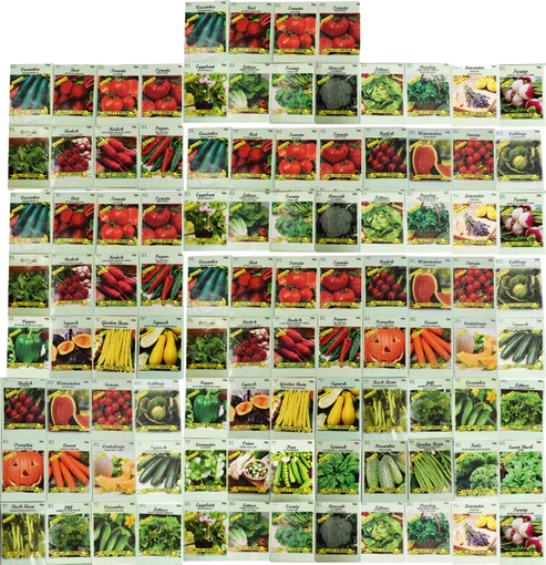 DISCOUNTED 2025 Vegetable 100 Pack - Assorted New Heirloom Vegetable Seeds 100% Non-GMO