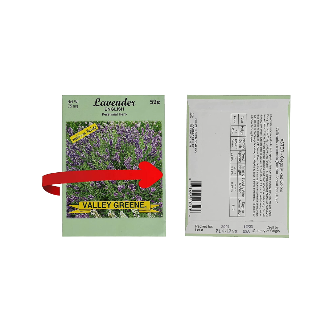 Set of 500 Assorted Valley Green Flower Seed Packets! Flower Seeds in Bulk - 10+ Varieties Included