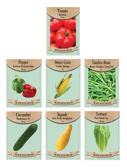 American Heirloom Garden Set – 7 Classic Backyard Crops | Grow Corn, Tomatoes, Beans, Squash & More