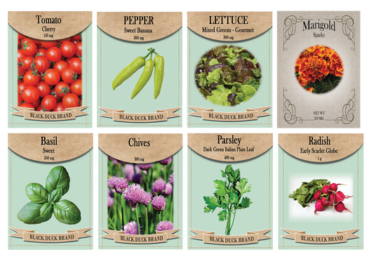 Patio & Container Garden Kit – 8 Heirloom Seeds for Small-Space Gardening | Grow Tomatoes, Lettuce, Peppers, Herbs & Marigolds in Pots or Planters