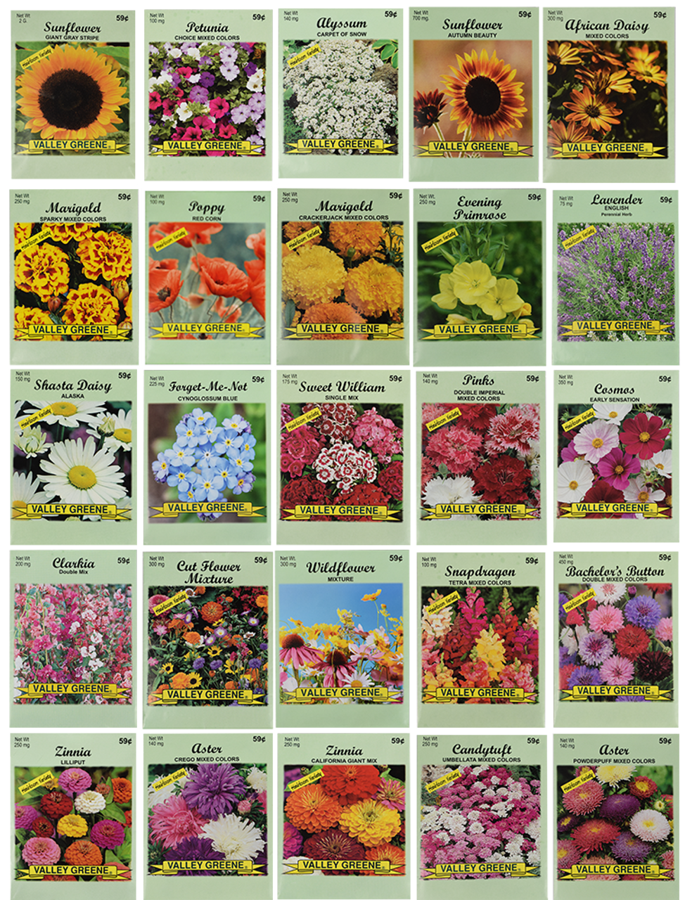 Set of 25 Flower Seed Packets! Flower Seeds in Bulk - Great for Creating The Garden of Your Dreams!