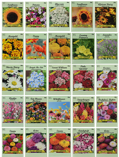 Set of 25 Flower Seed Packets! Flower Seeds in Bulk - Great for Creating The Garden of Your Dreams!