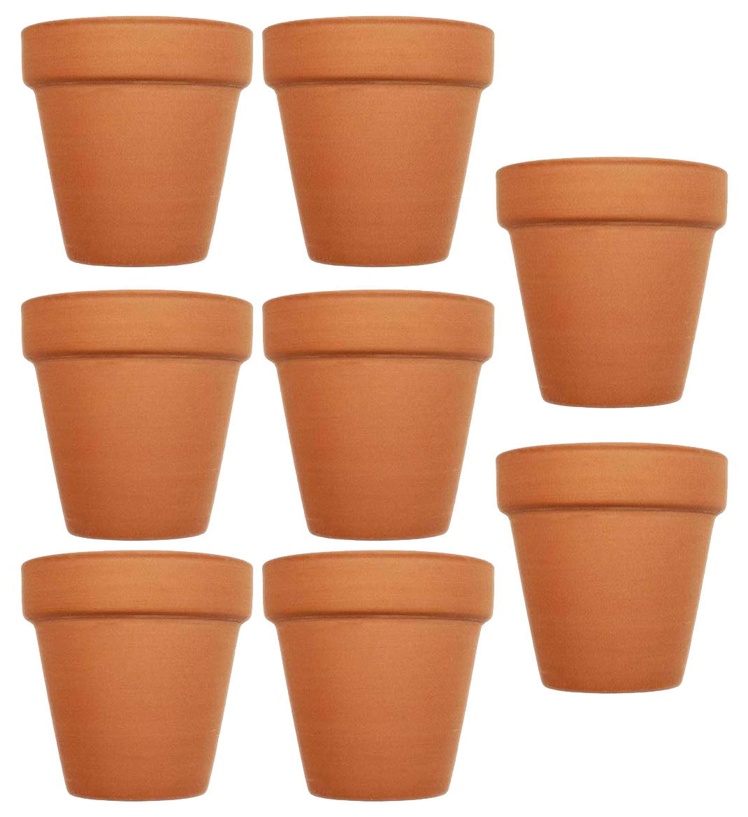 Set of Terra Cotta Pots Measuring - 3.75in x 3.93in - Quality Terra Cotta pots for Germination or Small Plants!