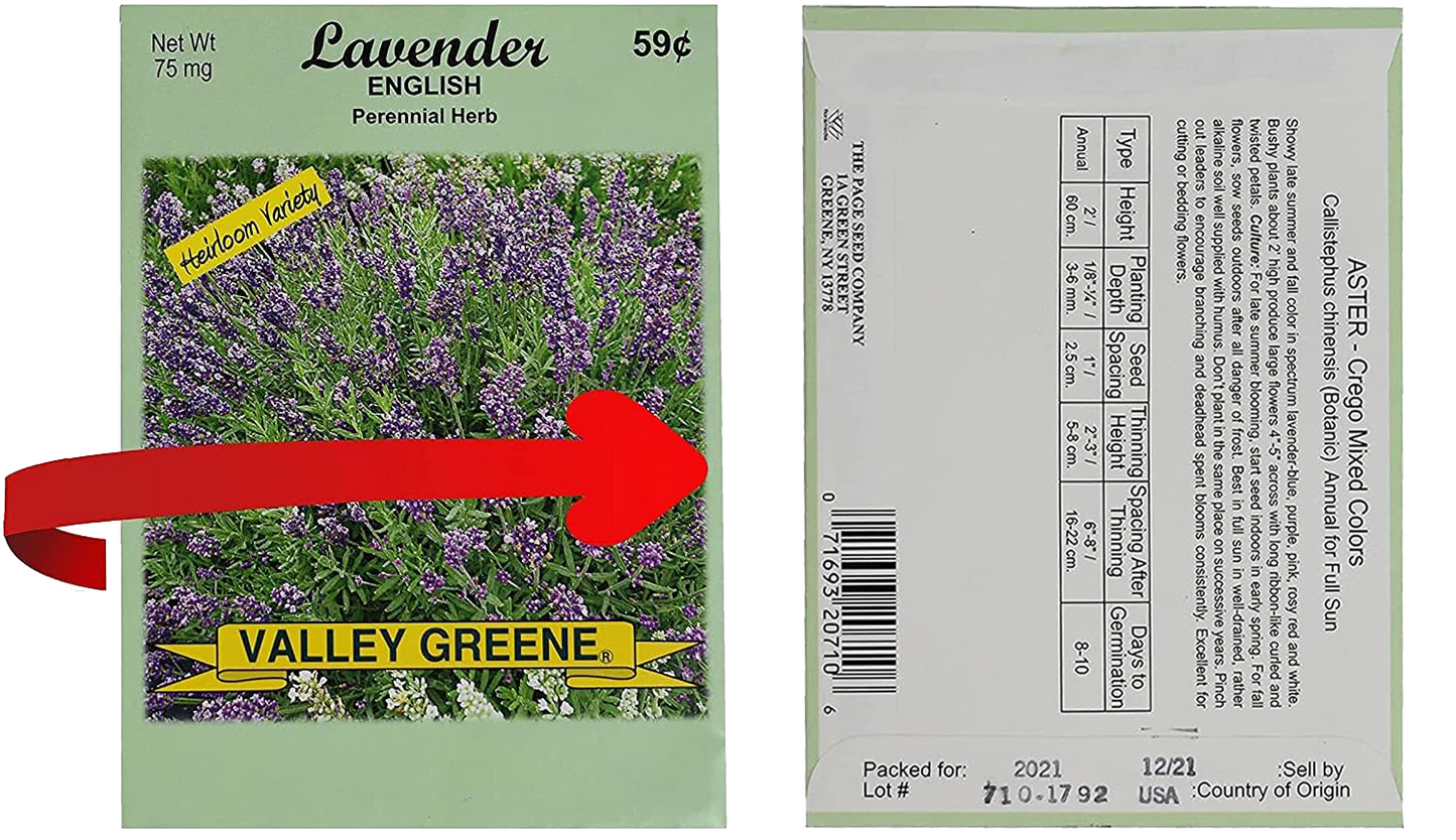 Set of 100 Assorted Valley Green Flower Seed Packets! Flower Seeds in Bulk - 20+ Varieties Included