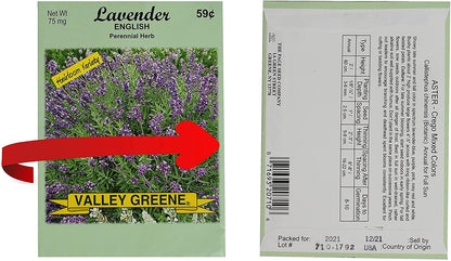 Set of 200 Assorted Valley Green Flower Seed Packets! Flower Seeds in Bulk - 10+ Varieties Included