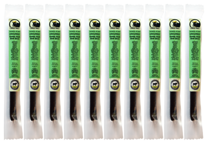 10 Pack Sweet Heat Beef Sticks - Uncured - 100% Grass Fed & Grass Finished! No Nitrates or Nitrites Added!