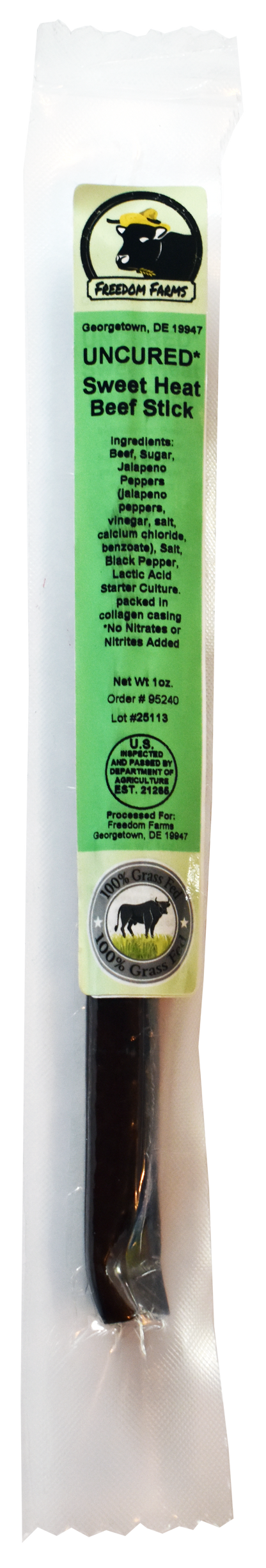 10 Pack Sweet Heat & Sweet Beef Sticks - Uncured - 100% Grass Fed & Grass Finished! No Nitrates or Nitrites Added!