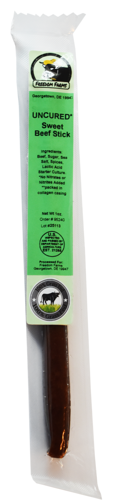 10 Pack Sweet Heat & Sweet Beef Sticks - Uncured - 100% Grass Fed & Grass Finished! No Nitrates or Nitrites Added!