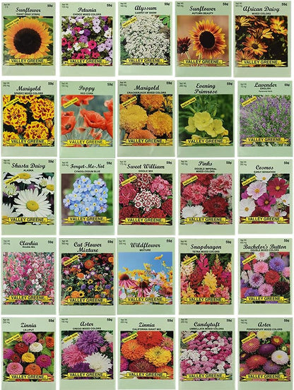 DISCOUNT - 2024 - Flower Seed Set - 25 Pack of Flower Seeds